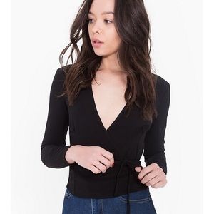 American Apparel Crepe Wrap/ Surplice top